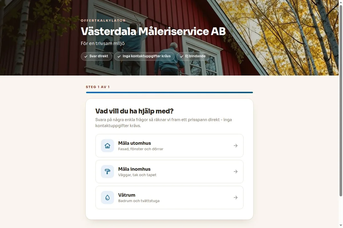 Måleri-offertkalkylator