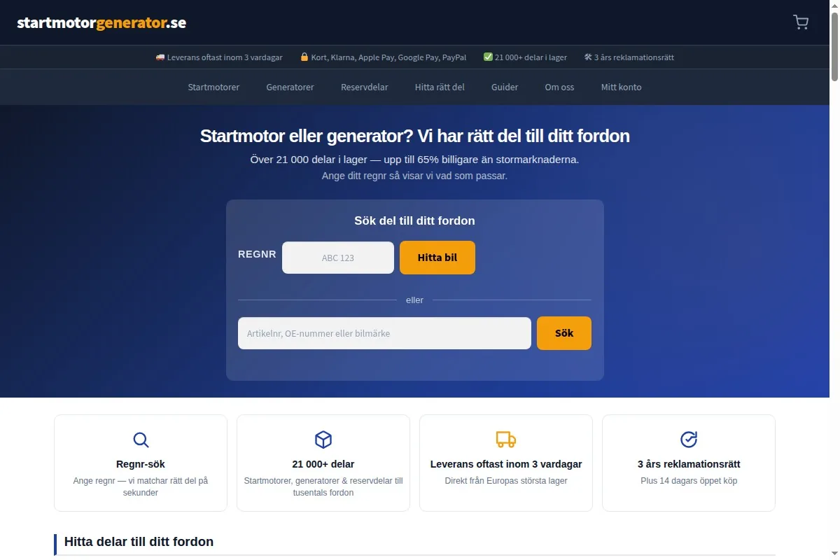 Startmotorgenerator.se